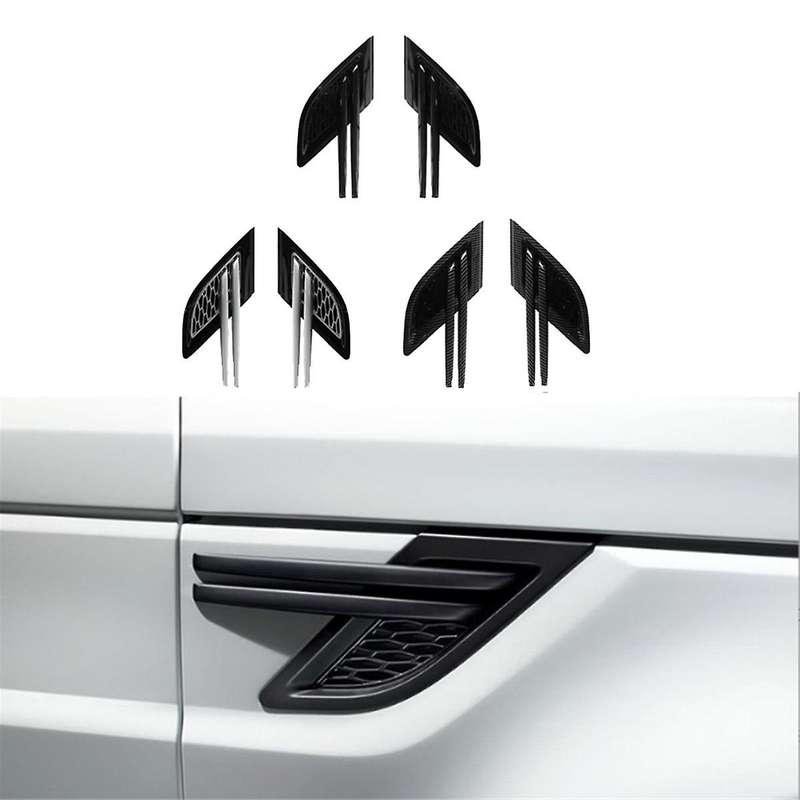 1pair Carbon Fiber Side Air Flow Vent Grille Grill Side Grilles Grid for Range Sport 2014-2017