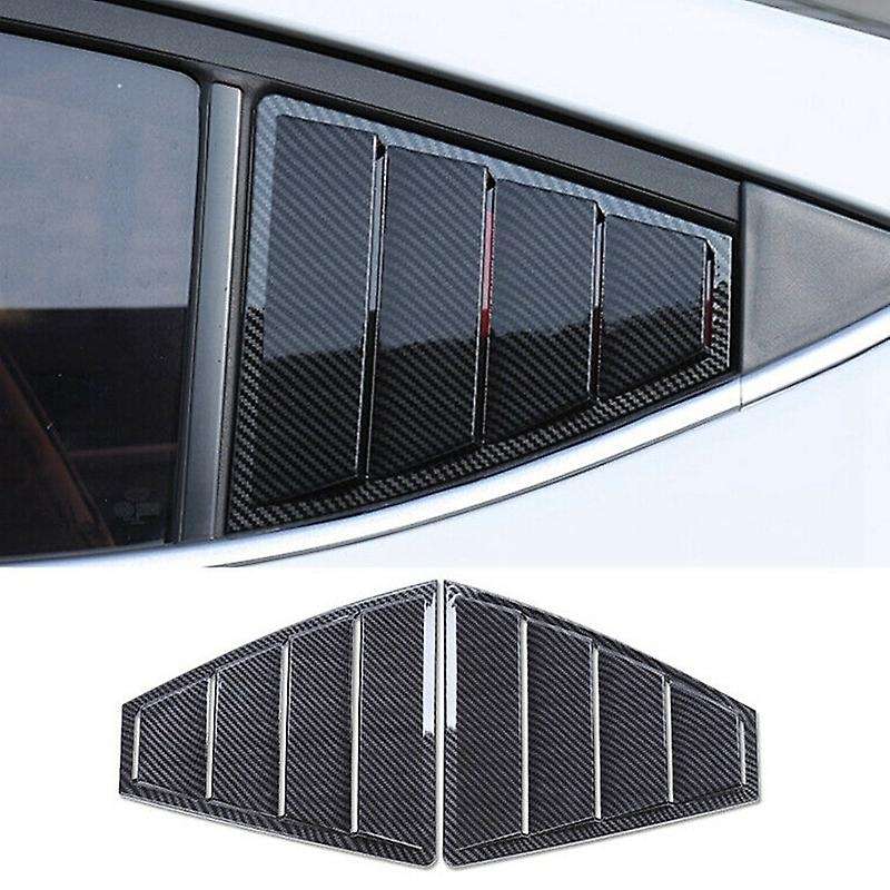 1Pair Carbon Fiber Look Side Window Louvers Sun Shade Cover for 2017-2019