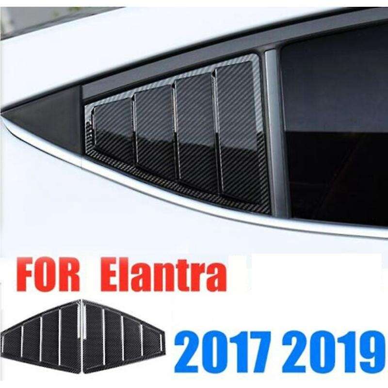 1Pair Carbon Fiber Look Side Window Louvers Sun Shade Cover for 2017-2019