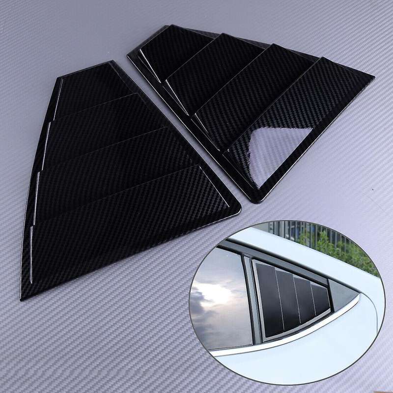 1Pair Carbon Fiber Look Side Window Louvers Sun Shade Cover for 2017-2019