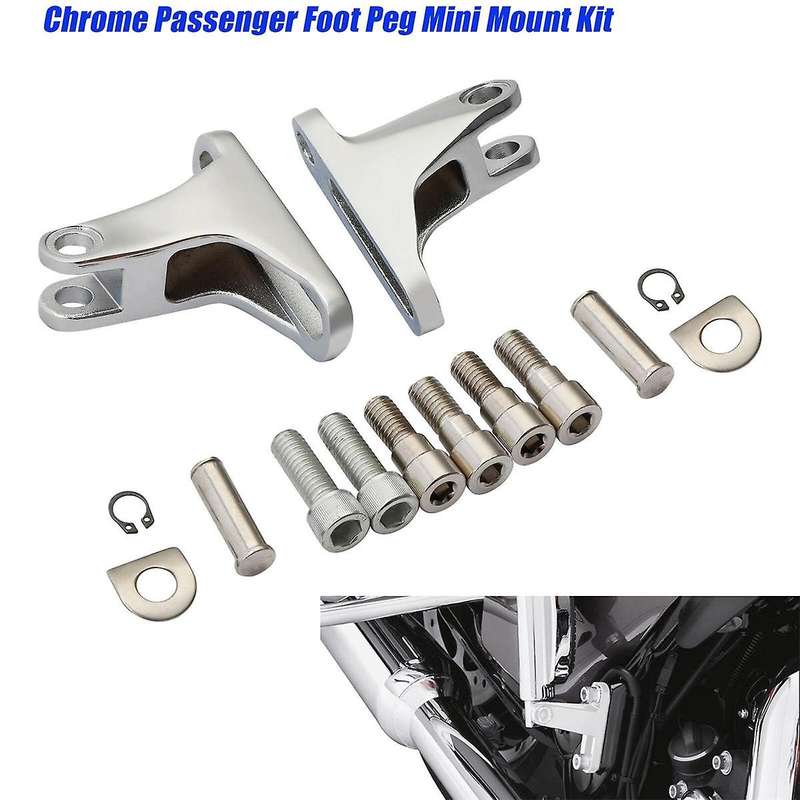 1pair Chrome Footboard Mount Kit for Glide Classic Flhtc 93-later Touring Rear Passenger Mini Foot