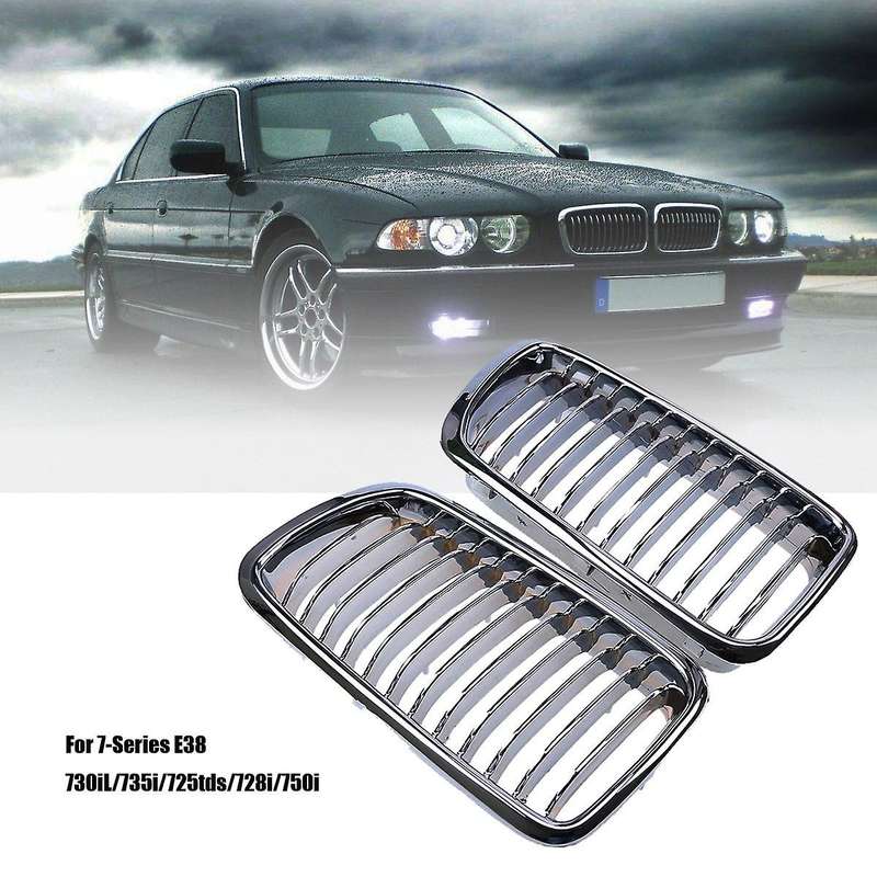 1Pair Chrome Front Kidney Grille for 7-Series E38 730IL/735I/725Tds/728I/750I Sedan 1994-2001 Front
