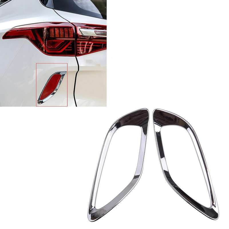 1Pair Chrome Silver Rear Fog Light Cover Trim Frame for Seltos KX3 2019-2024 Car Fog Lamp Decor Caps
