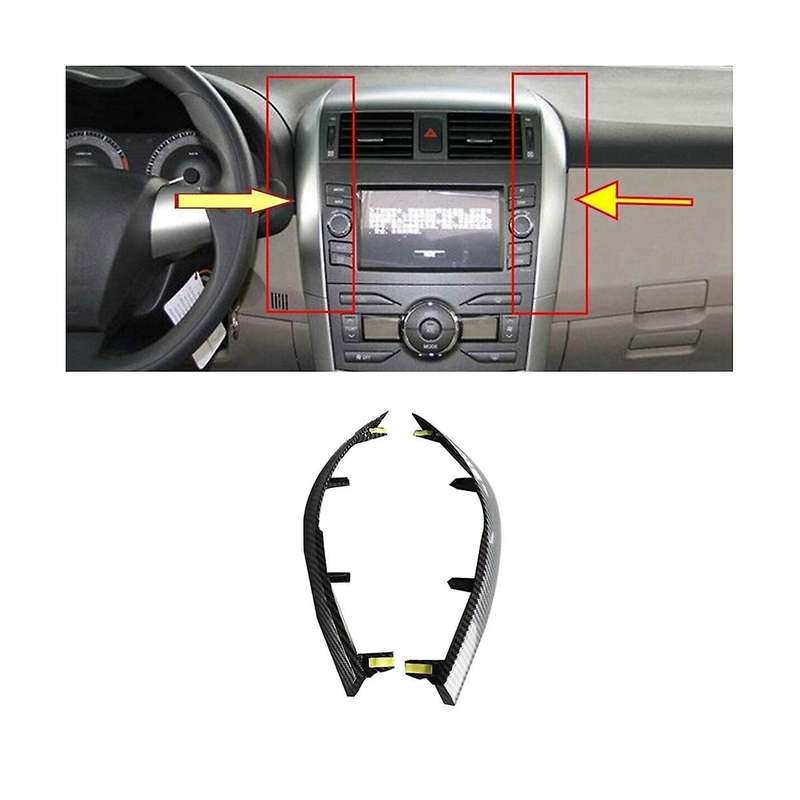 1Pair Dashboard Air A/C Vents Trim Strip for Altis 2007-2013 Car Air Outlets ABS Carbon Fibre Upper