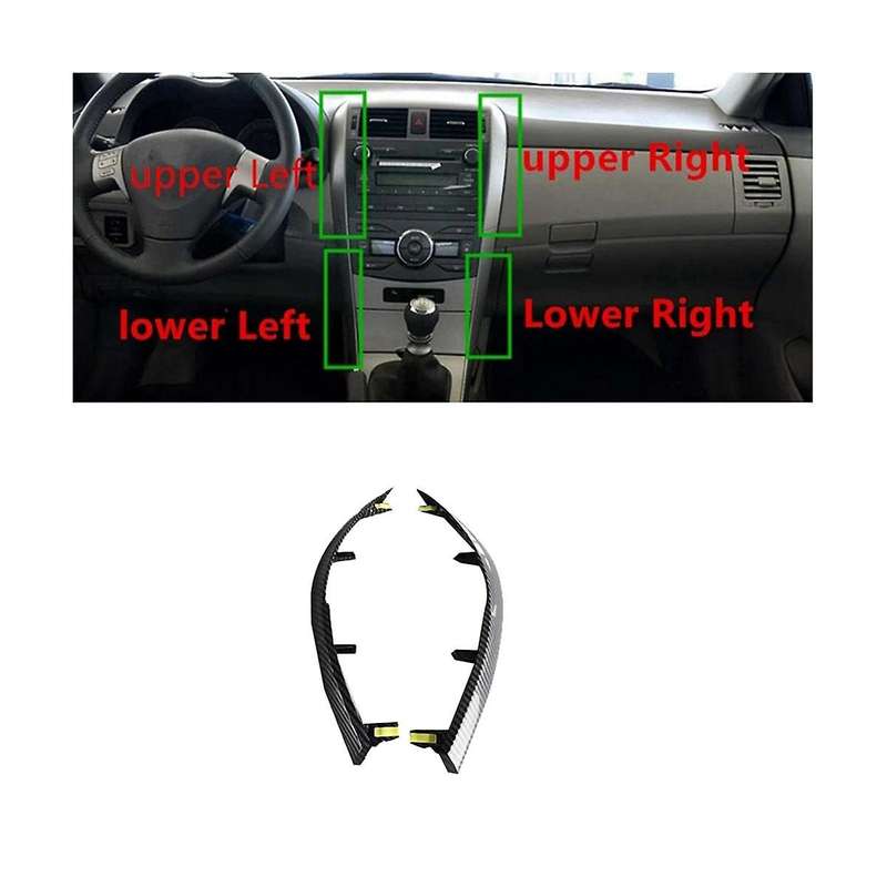 1Pair Dashboard Air A/C Vents Trim Strip for Altis 2007-2013 Car Air Outlets ABS Carbon Fibre Upper