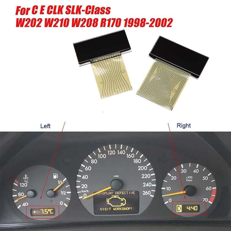 1Pair Dashboard LCD Screen for C E CLK -Class W202 W210 W208 R170 1998-2002 Air-Con Information Disp