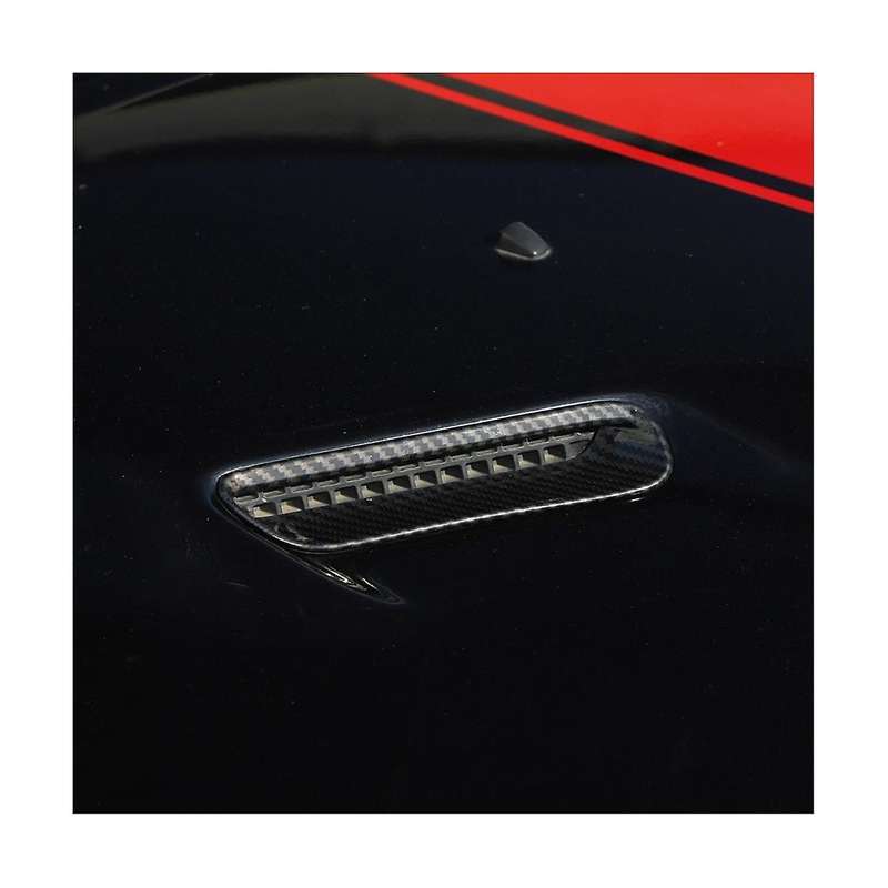 1pair Engine Cover Trim Air Flow Intake Hood Vent Cover for 2009-2014 Abs Carbon Fiber Sticker