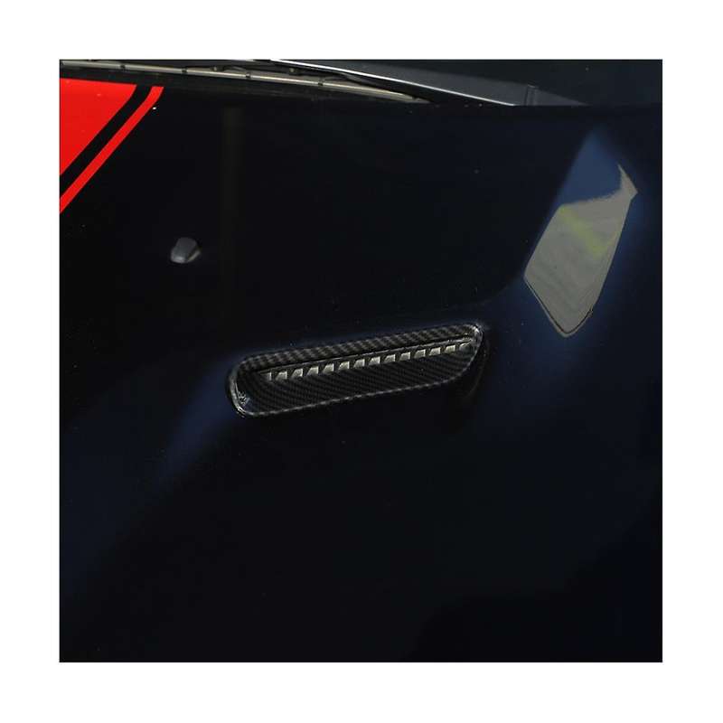 1pair Engine Cover Trim Air Flow Intake Hood Vent Cover for 2009-2014 Abs Carbon Fiber Sticker