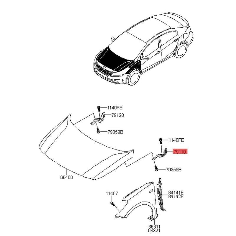 1Pair Engine Hood Hinge Cover 79110-A7600 79120-A7600 for Forte Koup 2014-2018 Bonnet Hinge 79110A7