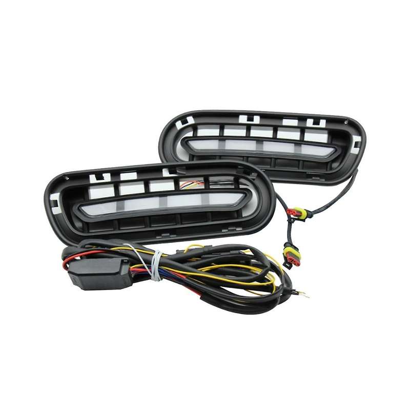 1pair for 2018-2022 Car Drl Daytime Running Lights Led Turn Signals Two Functions Front Bumperfog