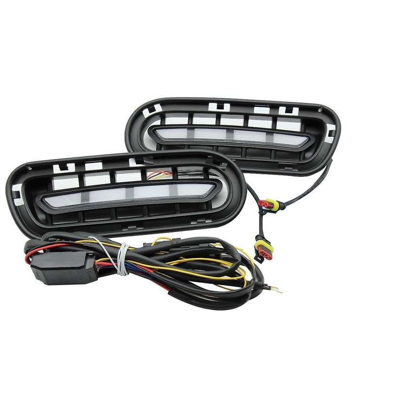 1pair for 2018-2022 Car Drl Daytime Running Lights Led Turn Signals Two Functions Front Bumperfog
