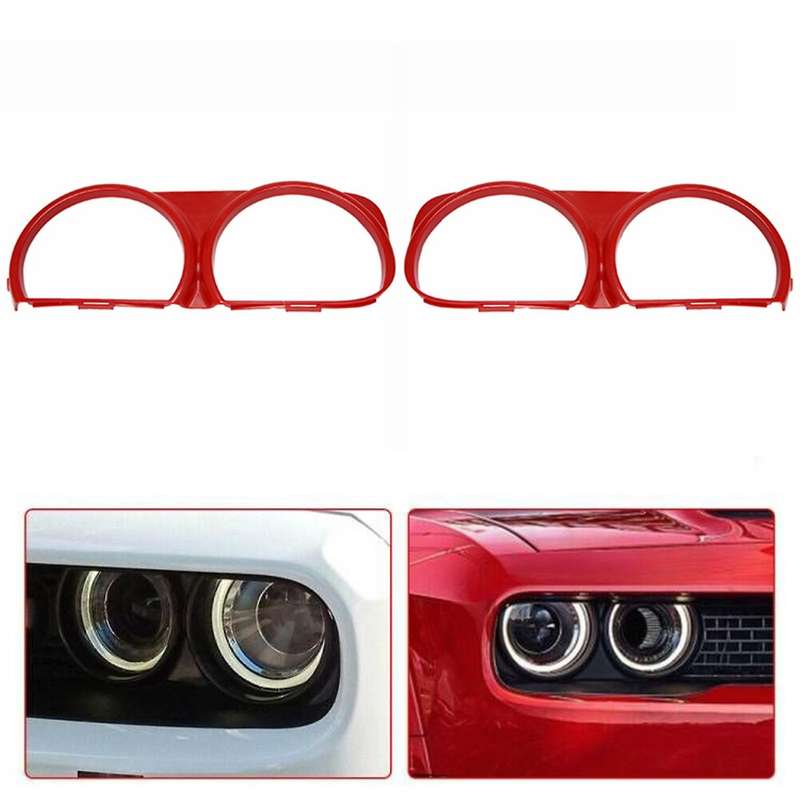 1Pair for Front Headlight Lamp Bezel Trim Right & Left 68259053AB 68259052AB Red
