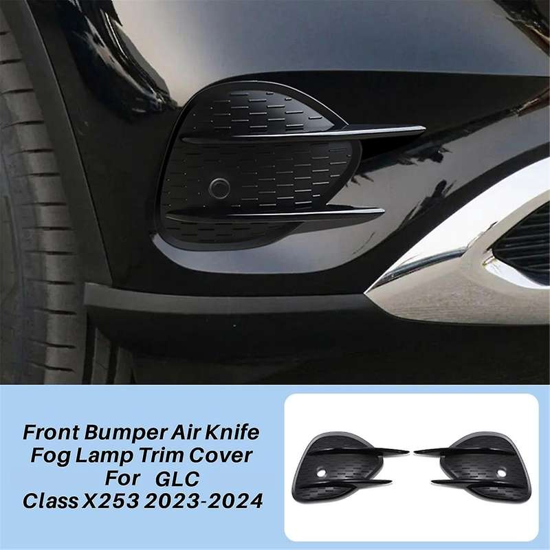 1pair Front Bumper Air Knife Fog Lamp Trim Cover for Glc Class X253 2023-2024 Lip Spoiler Grille C
