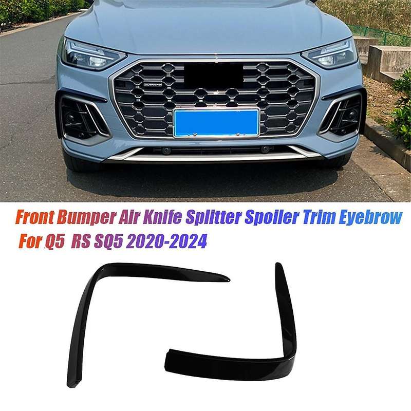 1pair Front Bumper Air Knife Trim Fog Light Eyebrow for Q5 Sq5 2020-2024 Fog Lamp Splitter Spoiler F