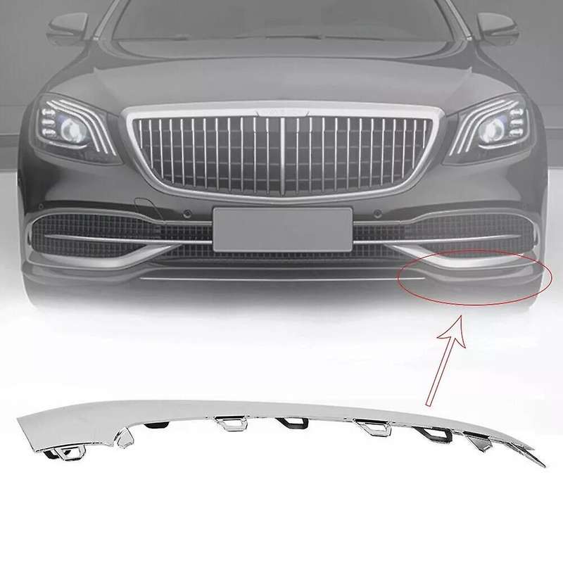 1Pair Front Bumper Bright Strip Lip Trim Chrome Molding for W222 S450/560 2018-2020 A2228857700,A222