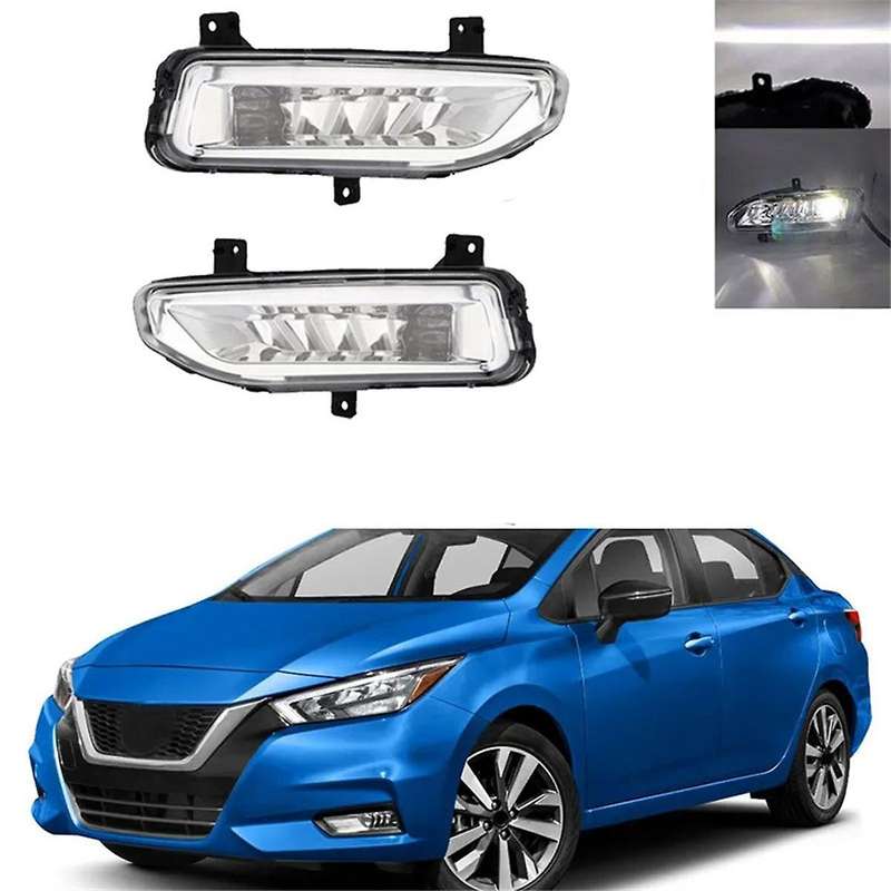 1pair Front Bumper Driving Headlights Led Fog Light Lamp for Micra Sentra Almera Sunny 2017-2022