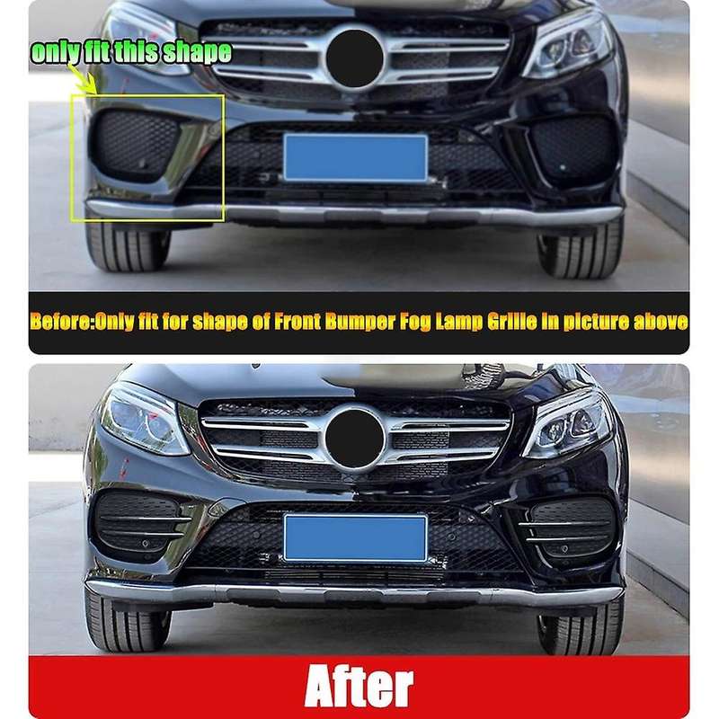 1pair Front Bumper Fog Lamp Air Knife Trim Cover for Gls W166 X166 2015-2019 Chrome Splitter Grille
