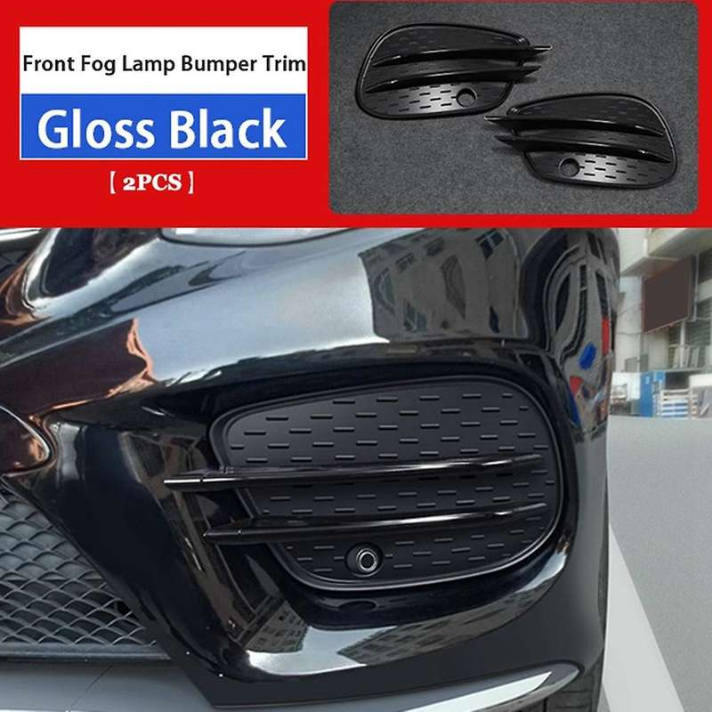 1pair Front Bumper Fog Lamp Air Knife Trim Cover for Gls W166 X166 2015-2019 Chrome Splitter Grille