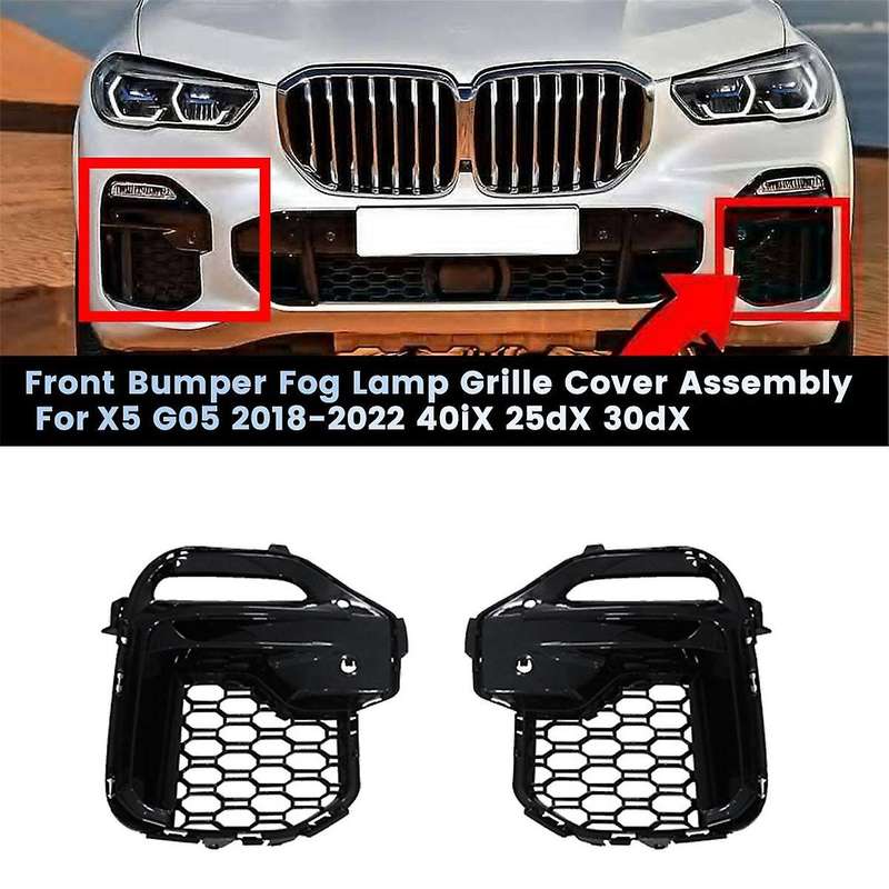 1Pair Front Bumper Fog Lamp Grille Assembly for X5 G05 2018-2022 40IX 25DX 30DX Modified Grille Dec