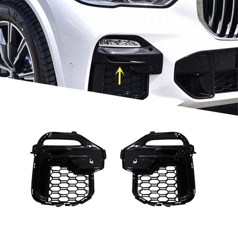 1Pair Front Bumper Fog Lamp Grille Assembly for X5 G05 2018-2022 40IX 25DX 30DX Modified Grille Deco