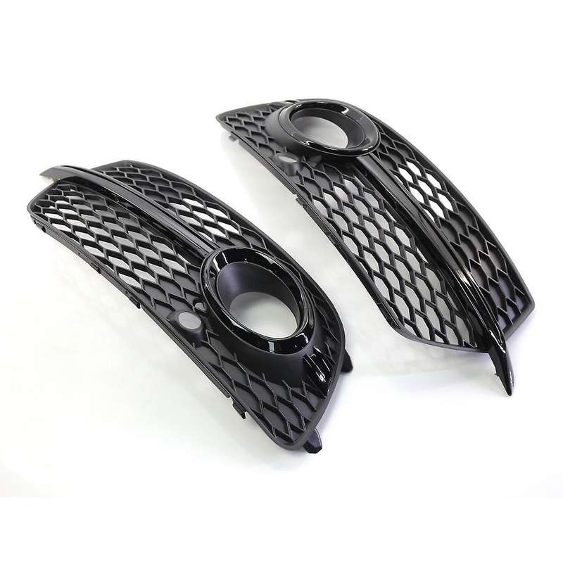 1pair Front Bumper Fog Lamp Grille Cover for Q5 Sport 2013-2017 Lower Grille Foglight Bezel Honeyco