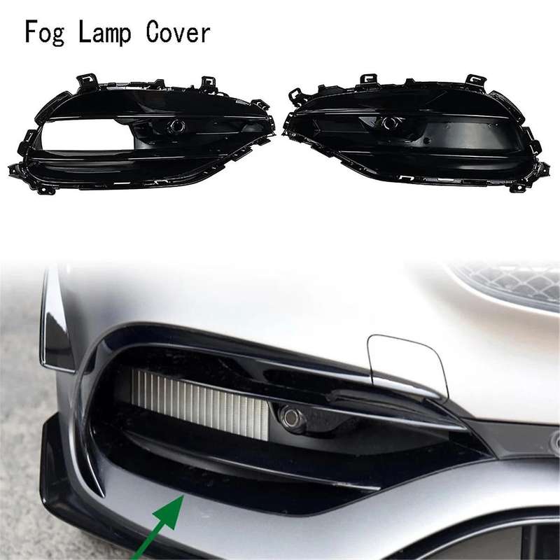 1Pair Front Bumper Fog Lamp Grille Fog Lamp Cover for A-Class W176 A180 A200 A250 A45 2016-2018