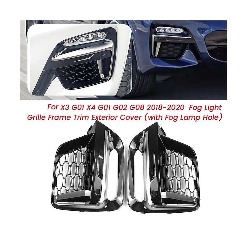 1Pair Front Bumper Fog Light Grille Frame Trim for X3 G01 X4 G01 G02 G08 18-2020 Exterior Cover (wi
