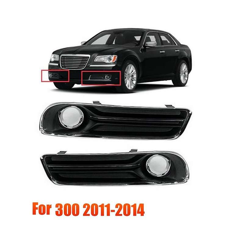 1pair Front Bumper Fog Light Cover Chrome 68127946ab 68127947ab for 300 2011-2014 Fog Lamp Bezel Tri