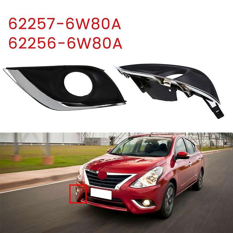 1pair Front Bumper Fog Light Lamp Cover Trim Panel for Sedan 2015-2019 Facelift 62257-6w80a 62256-6w