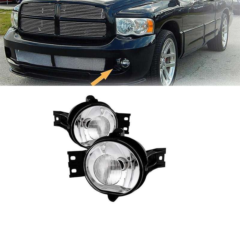 1Pair Front Bumper Fog Light Halogen Lamp for Ram 1500/2500/3500 2002-2008 Durango 55077474AE 55077