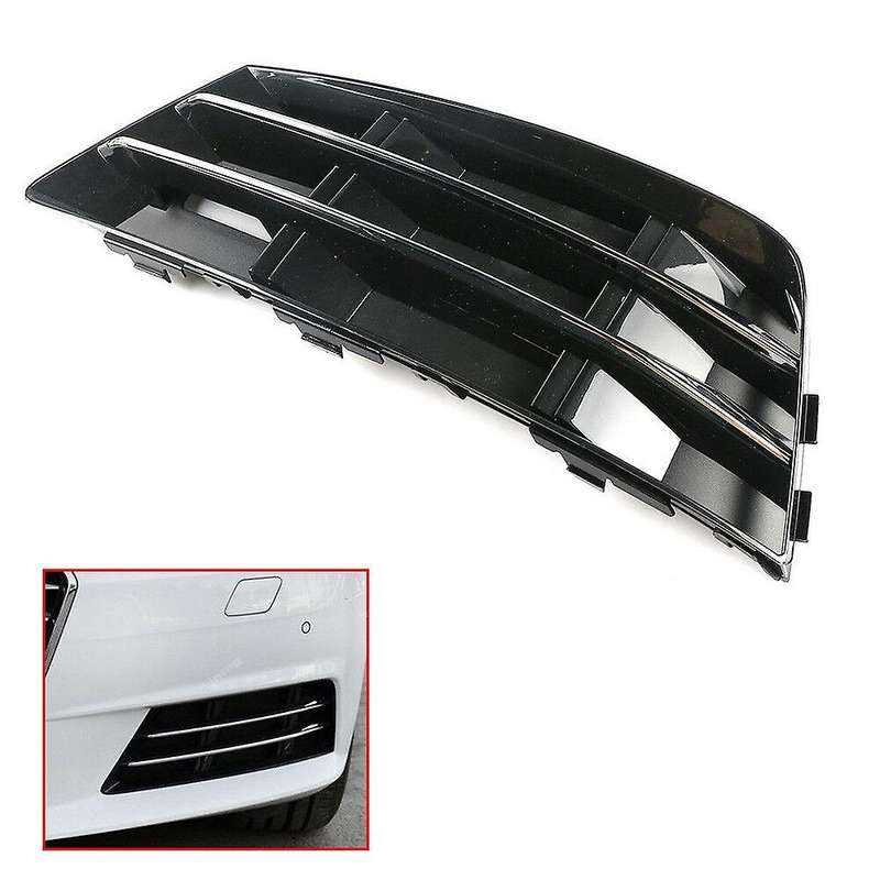 1Pair Front Bumper Fog Light Grille Grill, with Chrome Panel for  A4 B9 2016-2017 Fog Lamp Cover