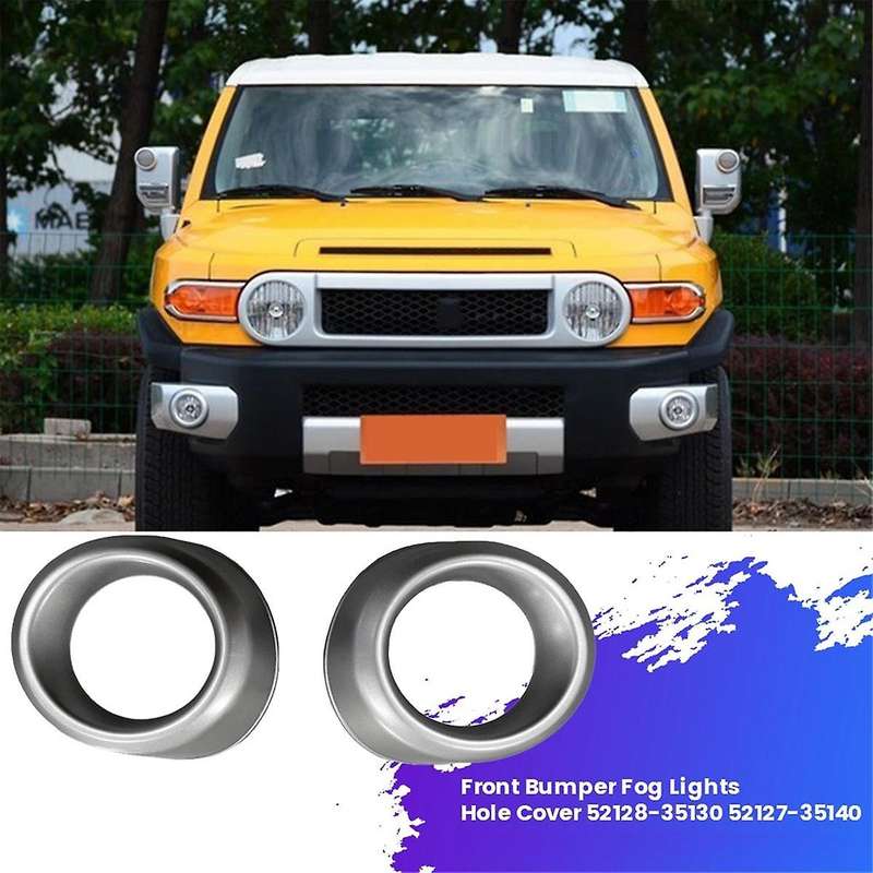 1Pair Front Bumper Fog Lights Hole Cover 52128-35130 52127-35140 for Cruiser 2007-2018 Lamp Hole Chr