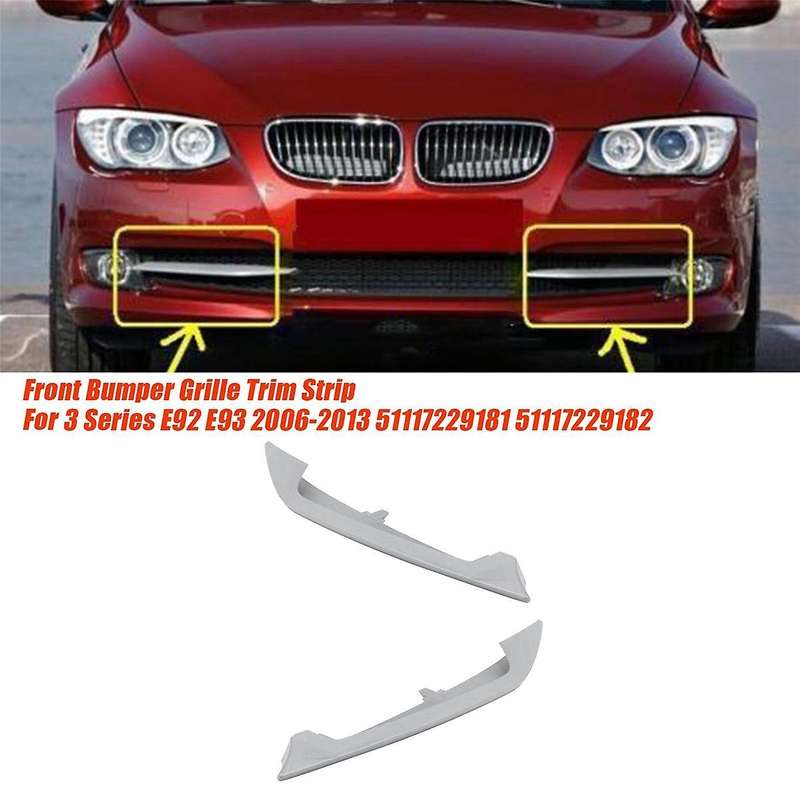 1Pair Front Bumper Grille Trim Strip for 3 Series X5 E92 E93 2011-2013 320 323 325 328I 330I 5111722