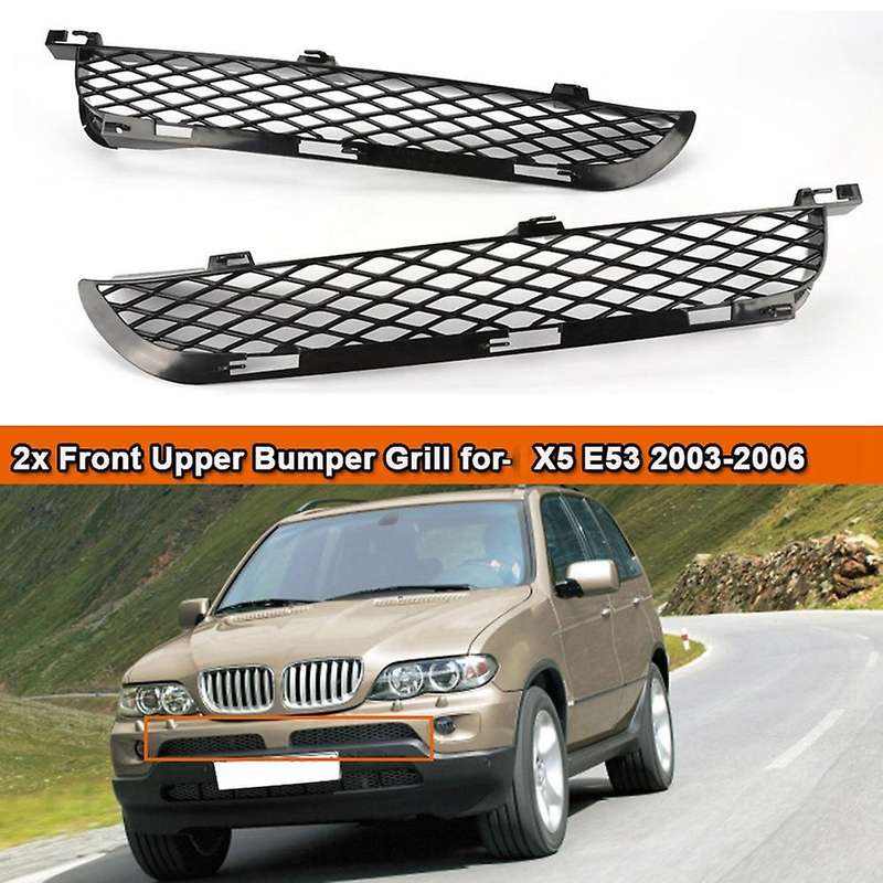 1Pair Front Bumper Grill Lower Kidney Intake Grille Trim Air Intake Grilles Racing Grills for X5 E53