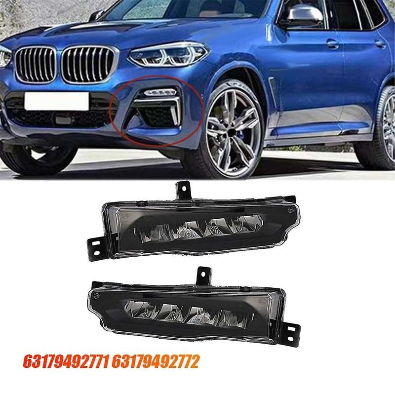1pair Front Bumper Led Fog Lights 63179492771 63179492772 for X3 G01 F97 X4 G02 2017-2021 Drl Daytim
