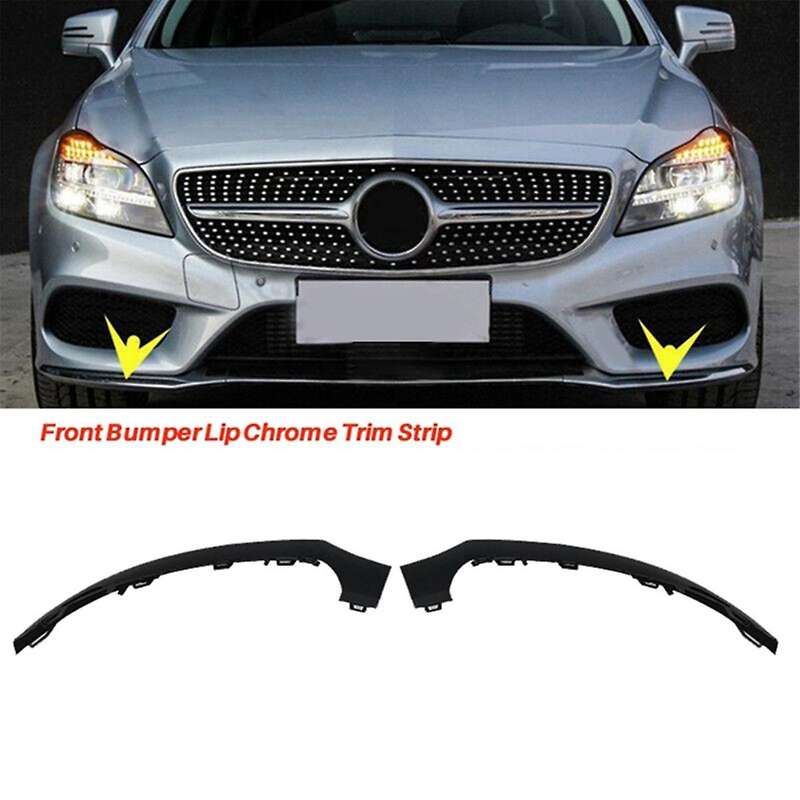 1Pair Front Bumper Lip Lower Chrome Trim Strip for - -Class W218 CLS320 400 550 A2188851574 A218885
