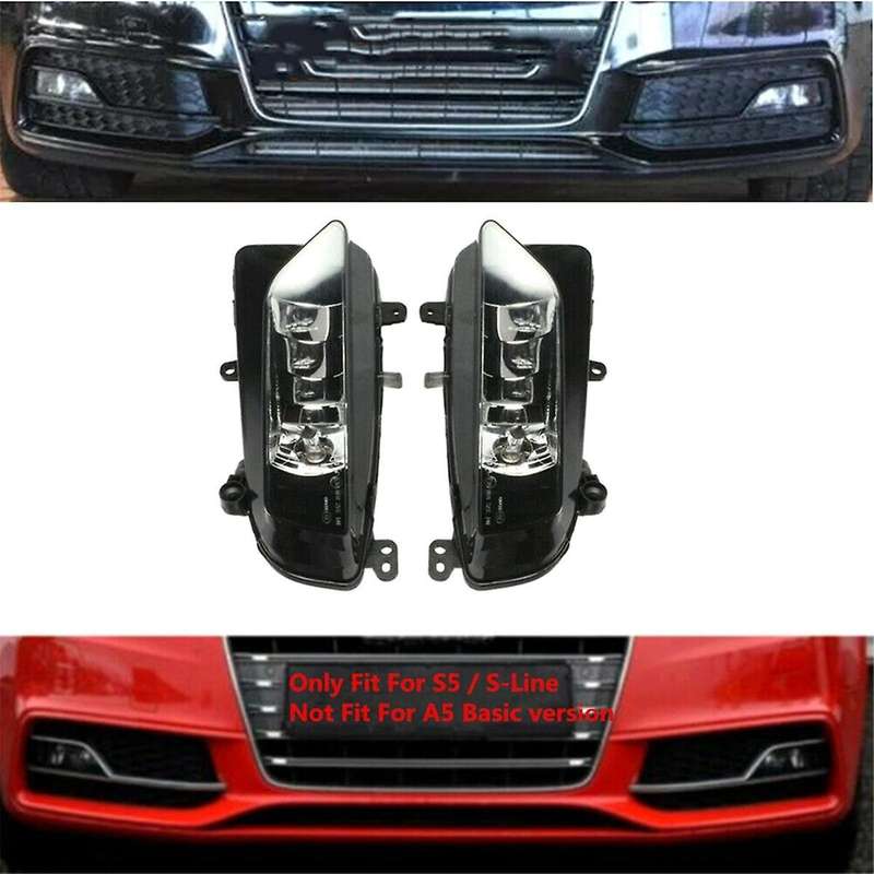 1pair Front Bumper Lower Fog Light Lamp Halogen with Bulds for S5 A5 2013-2016 8t0941699g 8t0941700