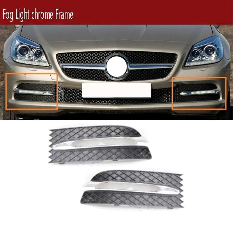 1Pair Front Bumper Lower Grille Fog Light Cover Frame for - Class R172 W172 2012-2016 A1728850074/17