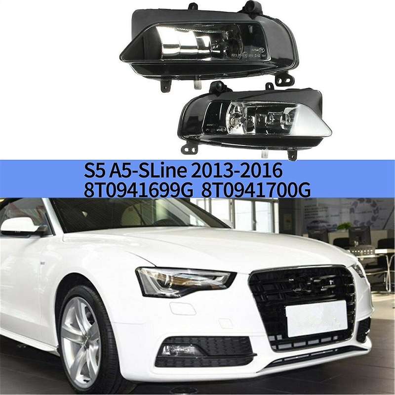 1pair Front Bumper Lower Fog Light Lamp Halogen with Bulds for S5 A5 2013-2016 8t0941699g 8t0941700g