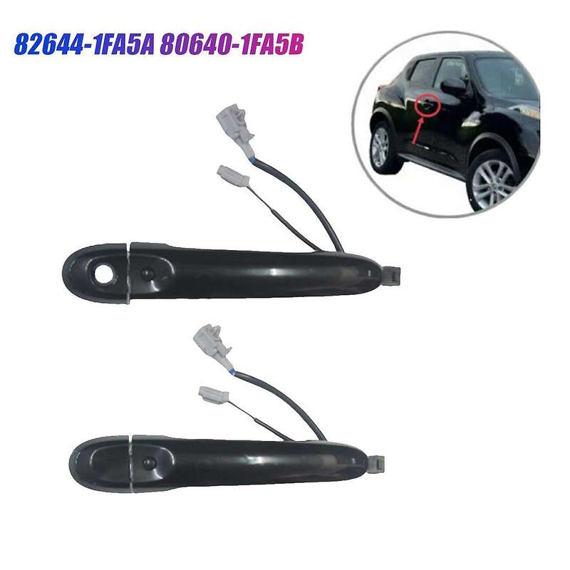1pair Front Door Handle Keyless Entry 82644-1fa5a 80640-1fa5b for Juke F15 2010-2019 Car Inductive O