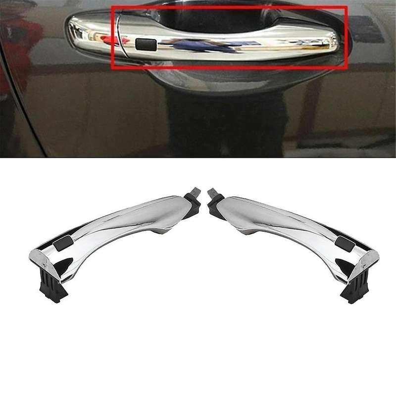 1Pair Front Door Inductive Chrome Handle Have Button 82651-C5710 82661-C5710 for Sorento 2015-2018