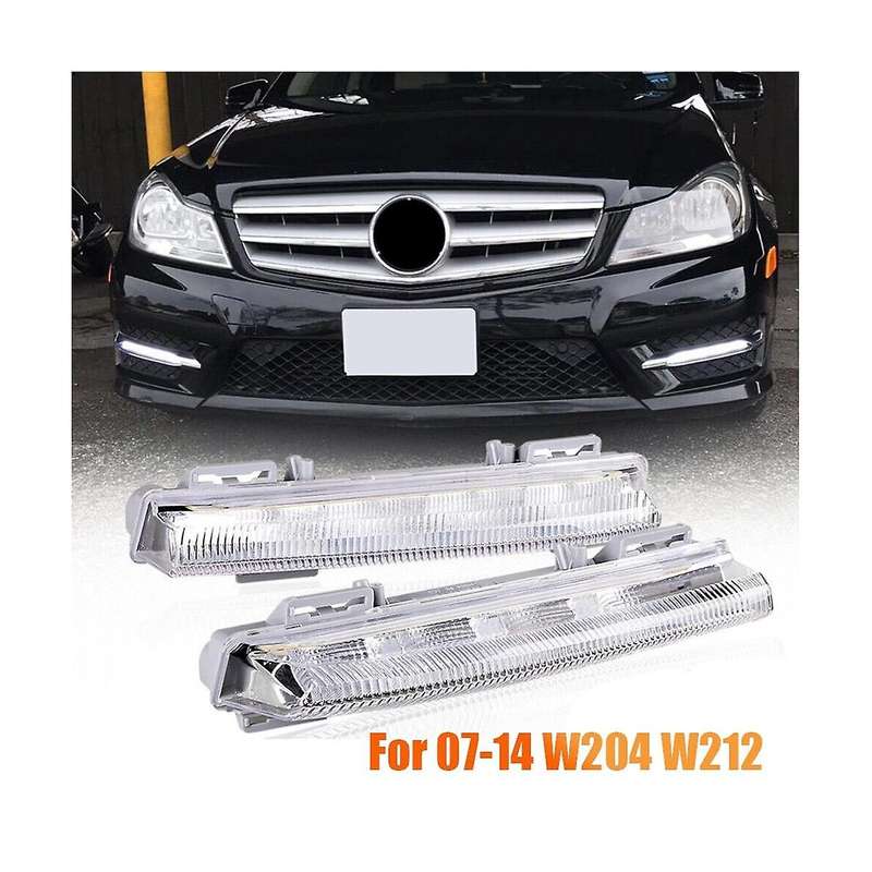 1pair Front Drl Daytime Running Lights Fog Light Lamp for - W204 W212 C250 C280 C350 E350 2007-2014