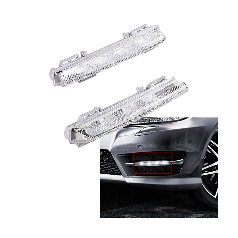 1pair Front Drl Daytime Running Lights Fog Light Lamp for - W204 W212 C250 C280 C350 E350 2007-2014