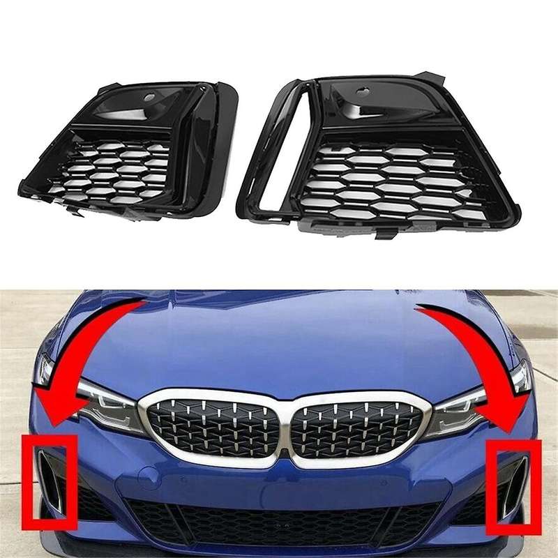 1Pair Front Fog Lamp Grille Trim Chrome Cover for 3 Series G20 G21 G28 M340I 2019-2022 51118075649