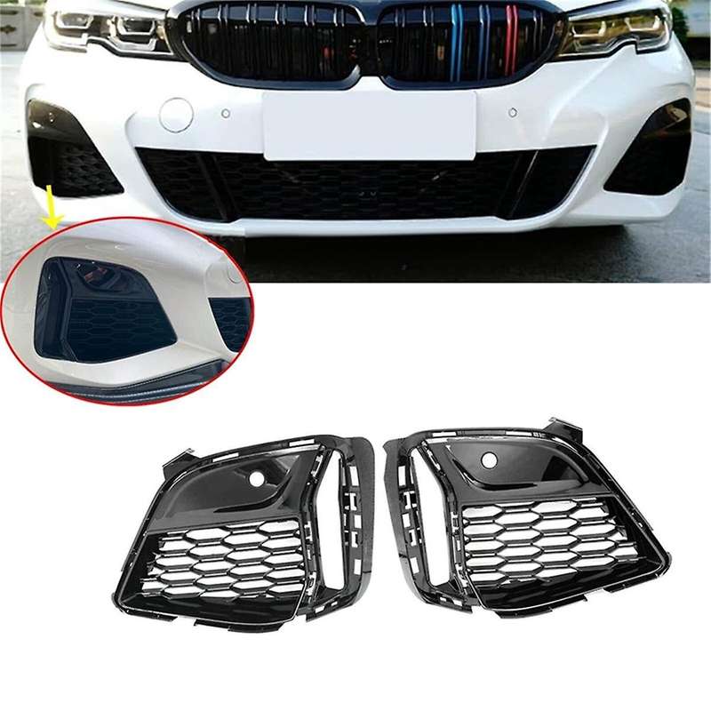 1Pair Front Fog Light Grille Trim Cover for 3 Series G20 G21 G28 M340I 2019-2022 51118075649 5111807