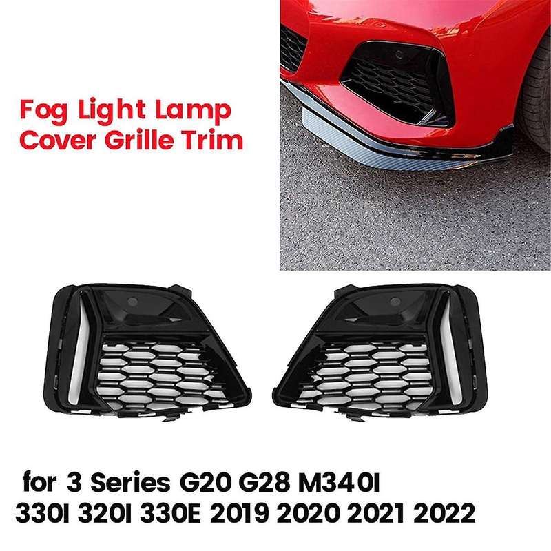 1Pair Front Fog Light Grille Trim Cover for 3 Series G20 G21 G28 M340I 2019-2022 51118075649 5111807