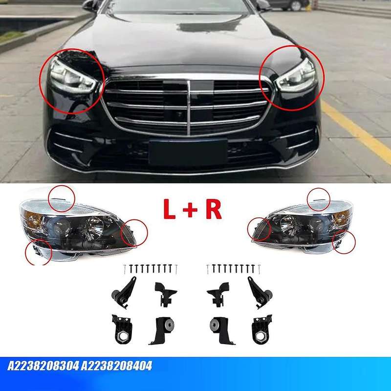 1pair Front Headlight Bracket Mount Repair Kits for - S Class W223 2021-2024 S350 A2238208304 A2238