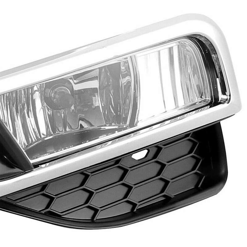 1Pair Front Halogen Fog Lights + Chrome Bezel+Switch Wiring+Relay Kit for -V 2015 2016 HO2592140 HO