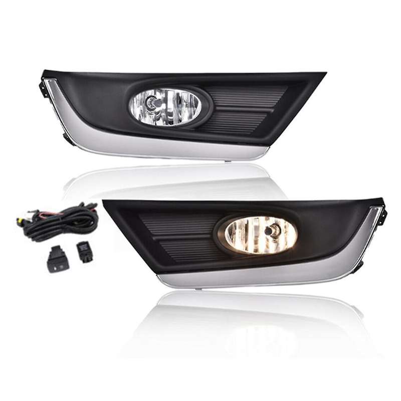 1Pair Front Halogen Fog Lights Trim Cover Driving Lamps W/Wiring Kit for -V 2017-2019 HO2593141 HO2