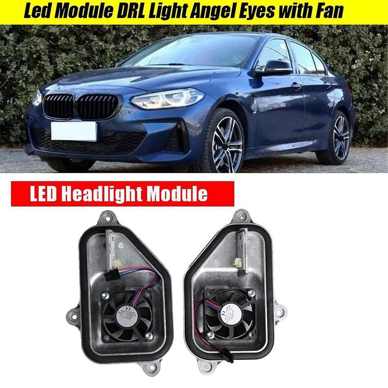 1pair Front Headlight Led Angel Eyes Module with Fan 63117466543b 63117466544b for 1 Series F52 Drl